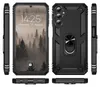 Multiple views of a black smartphone case with a ring holder. Produktbild-Vorschau