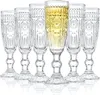Kingrol 6 Stück 5 Unzen Glas Sektflöten, 150ml Vintage Produktbild-Vorschau 1