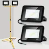SWANEW LED Fluter mit Stativ Strahler Baustrahler IP66 Produktbild-Vorschau 1