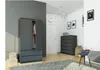 BDW, armadio 2 ante, 2 cassetti, 180x90x51 cm, grigio Anteprima dell’immagine prodotto 3