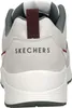 The back view of a white Skechers sneaker. Voir les images du produit