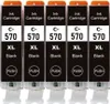 5 x cartouche d'encre compatible avec Canon PGI-570 Noir XL Voir les images du produit 1