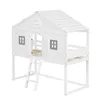 Hausbett, mit Treppe, mit Fallschutz und Gitter, Zwei graue Produktbild-Vorschau 16