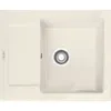 A top-down view of a cream-colored kitchen sink with a drainer. Produktbild-Vorschau