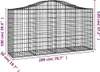 Gabionen mit Hochbogen 20 Stk 200x50x100/120cm Verzinktes Produktbild-Vorschau 6