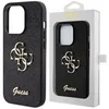 A black Guess phone case with a gold logo and text, shown next to its packaging. Anteprima dell’immagine prodotto