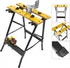 A workbench with tools attached to its frame, shown against a white background. Multiple inset images show different views and details of the workbench. Náhled obrázku produktu