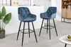 Design Barhocker MILANO petrol Samt Barstuhl mit Produktbild-Vorschau 3