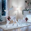 COSTWAY Verlichte rendier met slee, kerstfiguur, Productafbeelding-voorbeeld 9