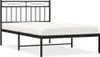 vidaXL Bettgestell mit Kopfteil Metall Schwarz 100x200 cm Produktbild-Vorschau 1
