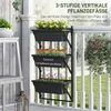 Outsunny 3er Set Blumentopf Pflanzkübel mit Löcher, 56x42 Produktbild-Vorschau 4