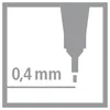 A diagram showing the tip of a pen with a measurement of 0.4mm. Produktbild-Vorschau