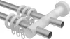 Interdeco Gardinenstange / Vorhangstange Silbergrau / Weiß, Produktbild-Vorschau 3