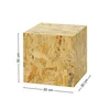 A cube-shaped object made of OSB wood, with dimensions indicated by measurement lines. Produktbild-Vorschau