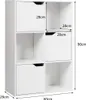 Knihovna se 6 přihrádkami, knihovna se 3 dvířky, dřevěný Náhled obrázku produktu 5