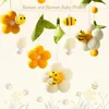 Mobile Baby Holz + Wollknäuel, Frische Blumen und Bienen, Produktbild-Vorschau 2