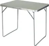 A foldable camping table with a metal frame and a light-colored tabletop, shown against a white background. Produktbild-Vorschau