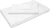 A white duvet and pillow set laid out on a white surface. Produktbild-Vorschau