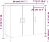 vidaXL Příborník vysoký lesk bílý 90x34x80 cm Dřevěný Náhled obrázku produktu 8