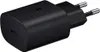 A black Samsung fast charger with a USB-C port and European plug prongs. Produktbild-Vorschau