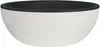 A white bowl with a black rim, shown from the side. Voir les images du produit