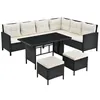 Juskys Polyrattan Lounge Manacor - Sofa, stolik, stołek i Podgląd zdjęcia produktu 11