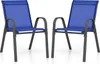 Two blue outdoor chairs with gray frames are shown against a white background. Náhľad obrázku produktu