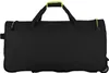 A black travel bag with green accents and wheels. Náhľad obrázku produktu