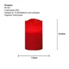 A red LED candle with dimensions indicated. Produktbild-Vorschau
