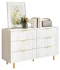 Kommode mit 6 Schubladen, elegantem Prägedesign, goldenen Produktbild-Vorschau 5