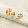 FUNEIA 3 paia di orecchini a cerchio argento 925 oro Anteprima dell’immagine prodotto 5