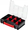 A black and red tool organizer box with a clear lid is shown against a white background. Anteprima dell’immagine prodotto