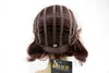 WIG ME UP Perücke Echthaar kurz Bob glatt Pony Bordeaux Rot Produktbild-Vorschau 5