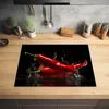 KitchenYeah© Herdabdeckplatte Paprika - Rot - Schwarz - Produktbild-Vorschau 2