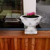 Keramik Pflanzpokal oval Deko-Schale für draussen Ø 17 cm Produktbild-Vorschau 4