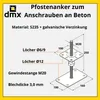 Pfostenträger höhenverstellbar 50 bis 200 mm Pfostenträger Produktbild-Vorschau 2