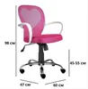 A pink office chair with dimensions indicated by measurement lines and text. Produktbild-Vorschau