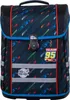 A front view of a children's backpack with a car racing theme. Anteprima dell’immagine prodotto