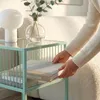 Stolik pomocniczy „Tronevn” ze szklanym blatem Stal 50 x 40 Podgląd zdjęcia produktu 3