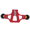 A red woodworking plane with black knobs on a white background. Produktbild-Vorschau