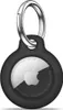 A black Apple AirTag holder with a silver carabiner clip. Produktbild-Vorschau