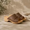 Damen Holzclogs Pantoletten Braun – Bequeme Clogs mit Produktbild-Vorschau 6