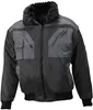 A studio shot of a black and gray pilot jacket with a fur collar. Anteprima dell’immagine prodotto