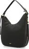 A black leather handbag is shown against a white background. Voir les images du produit