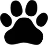 A black paw print silhouette on a white background. Voir les images du produit