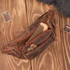 Herren Leder klassische Hüfte Nierentasche braun Vintage Produktbild-Vorschau 9