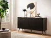 FineBuy Sideboard 150x81x39 cm Buffet noir avecReproduction Voir les images du produit 2