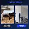 A split image showing a PS5 controller and console before and after using a charging station. Produktbild-Vorschau