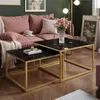 YOSHI GLASS 2 in1 Couchtisch mit Glasplatte Gold matt / Produktbild-Vorschau 1