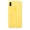 A yellow iPhone case with the Apple logo is shown against a white background. Produktbild-Vorschau